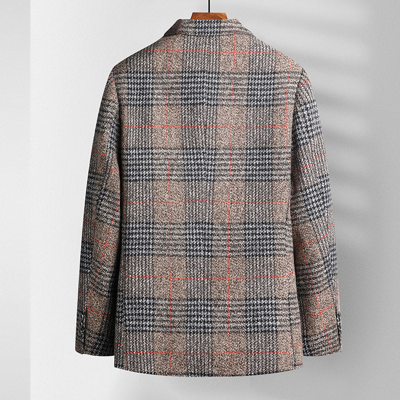 Blazer de lana real con diseño en espiga