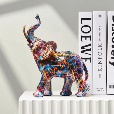 Decoración artística con elefantes