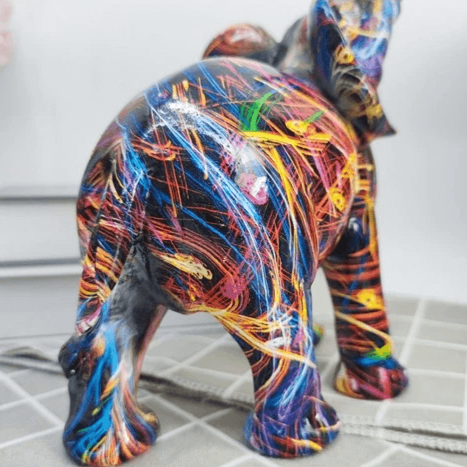 Decoración artística con elefantes