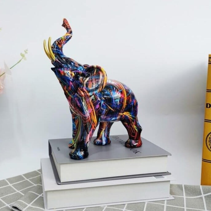 Decoración artística con elefantes