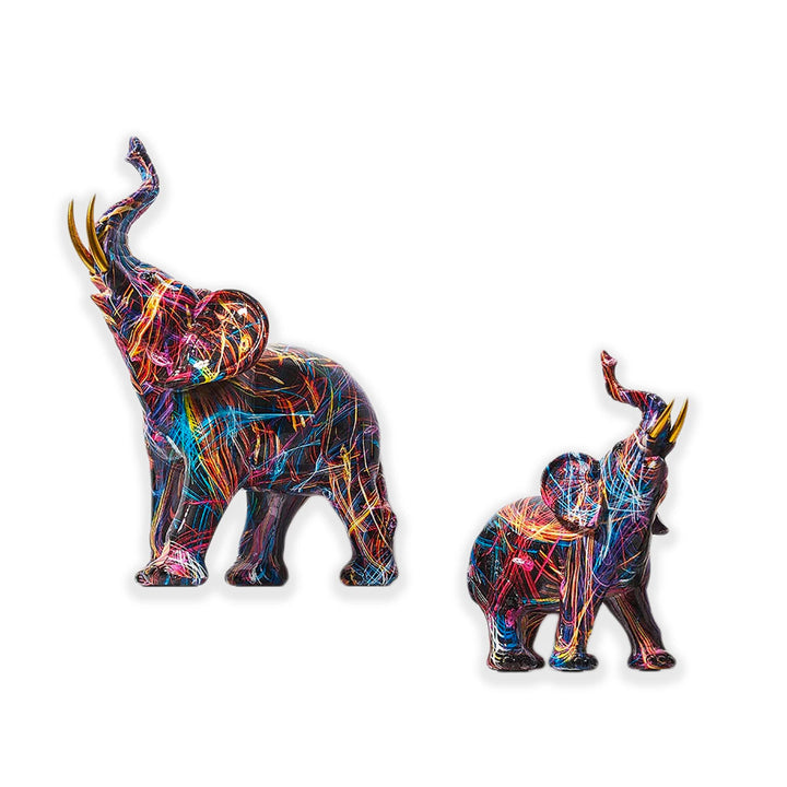 Decoración artística con elefantes