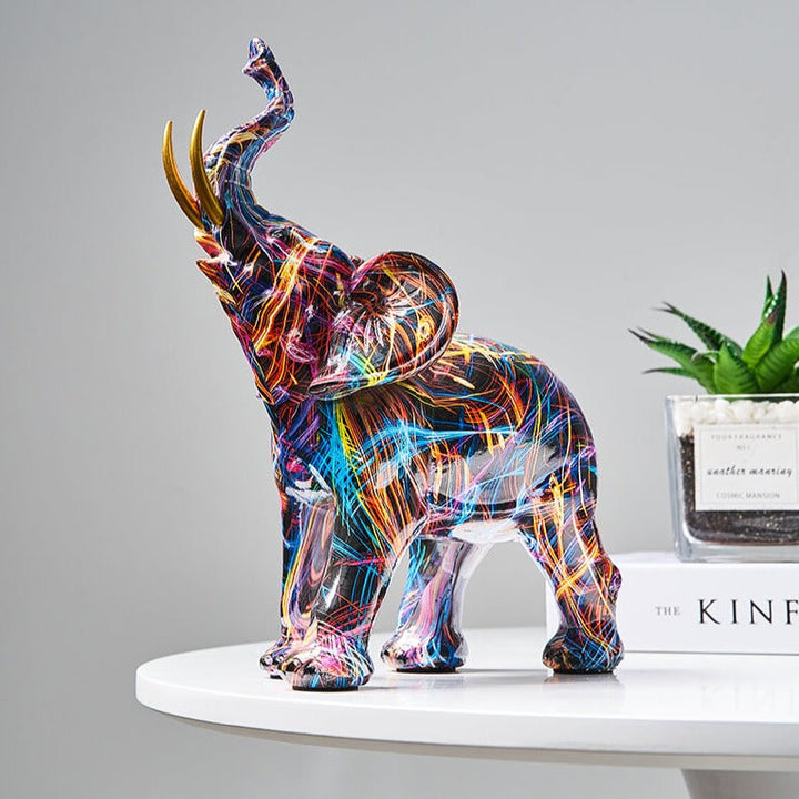 Decoración artística con elefantes