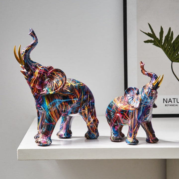 Decoración artística con elefantes