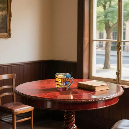 Taza en volumen 3D “Momento de lectura” — hecha a mano, diseño exclusivo